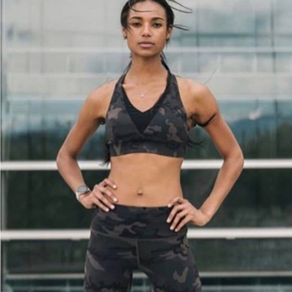 ZYIA Active Forest Camo Adjustable Mesh Sports Bra Size L - New with Tags